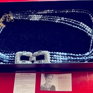 Heidi Daus blue & crystal vintage necklace.